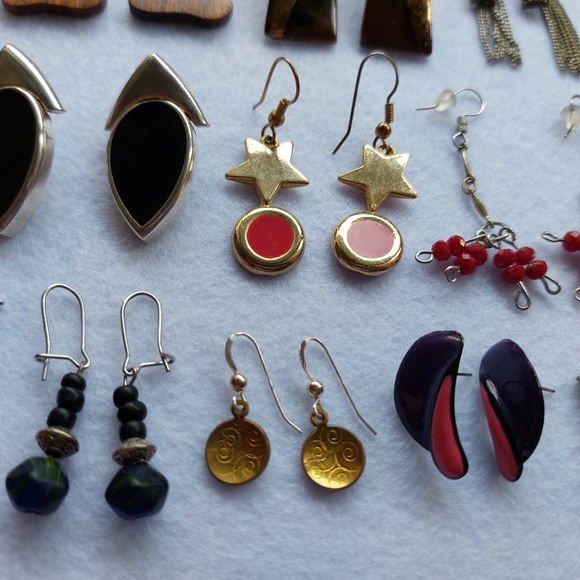 Earrings Bulk Sale Vintage Wholesale Jewelry Lot - 17 Pairs High Quality - Picture 4 of 12